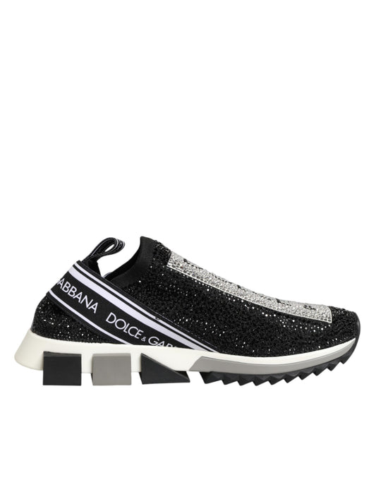 Black and white sneaker with glittery texture