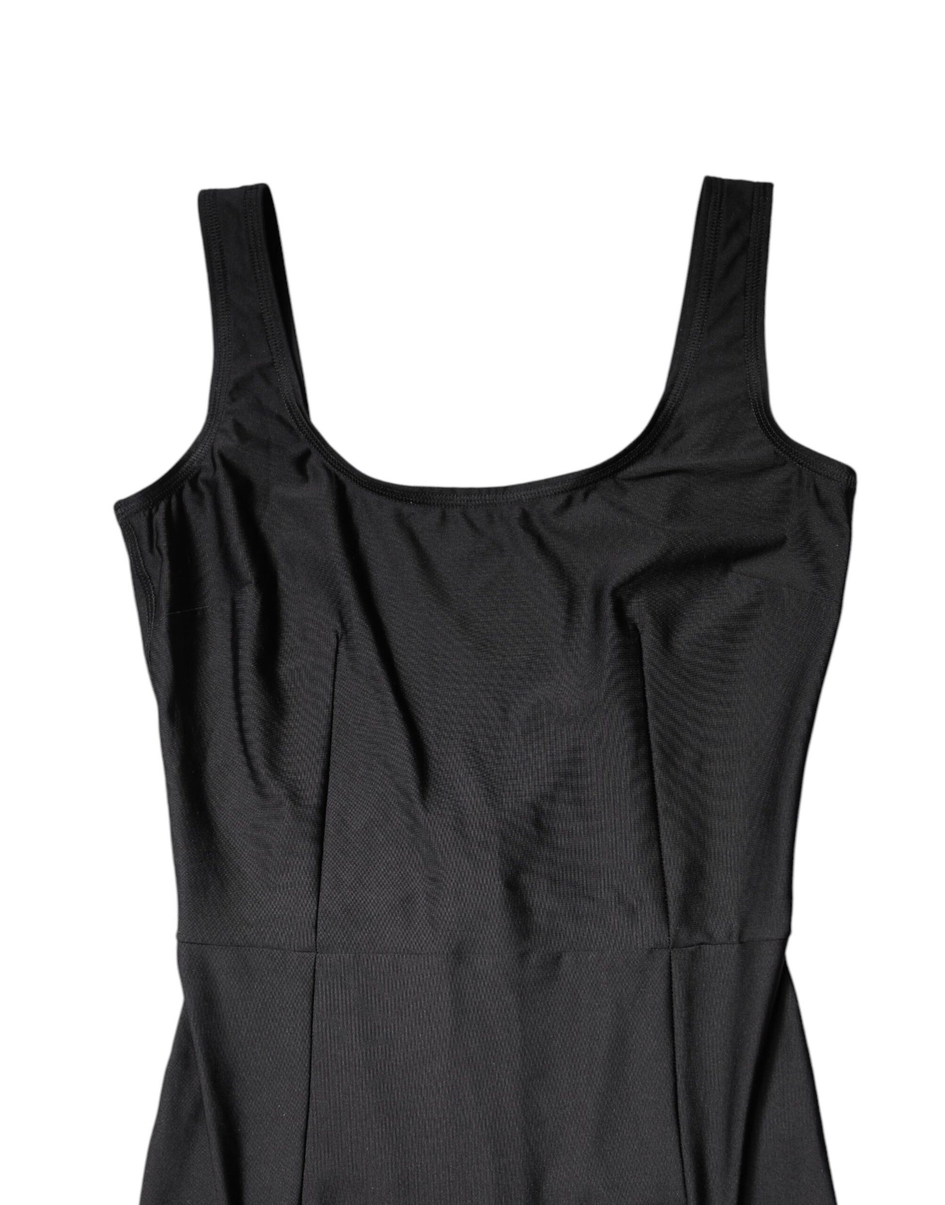 A black sleeveless bodycon jumpsuit dress for women by Dolce & Gabbana