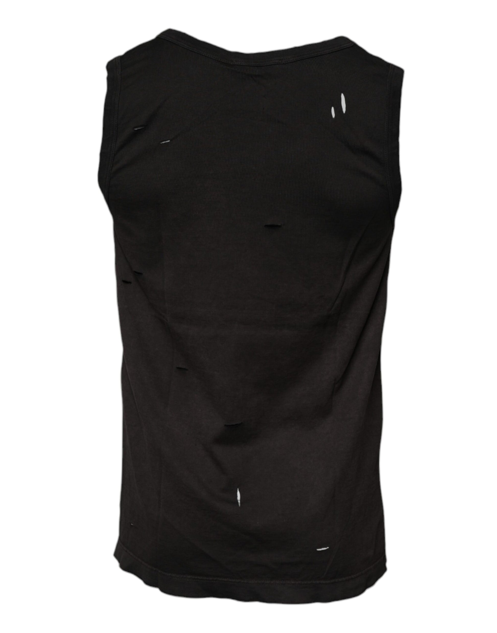 Black tank top with holes in front