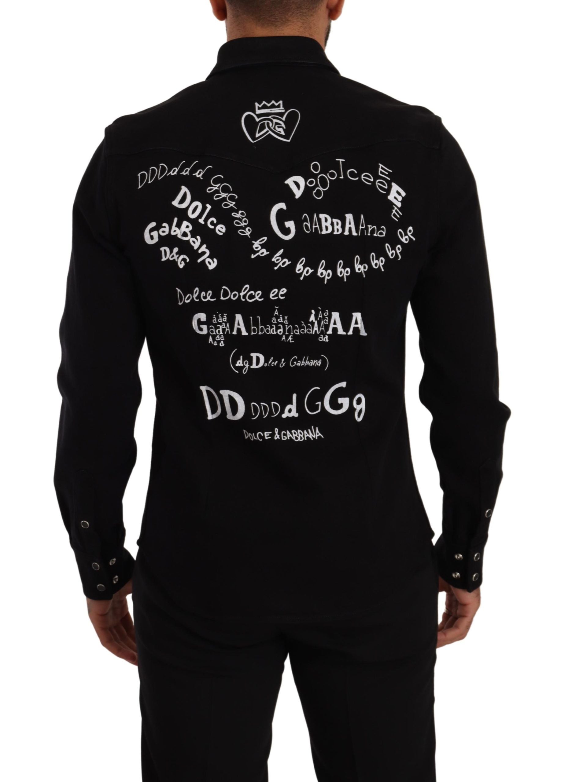 Black shirt with musical notes on back