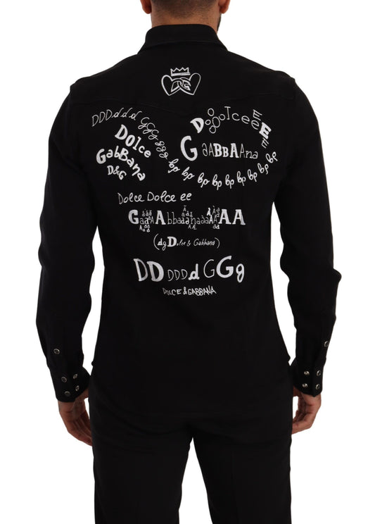Black shirt with musical notes on back