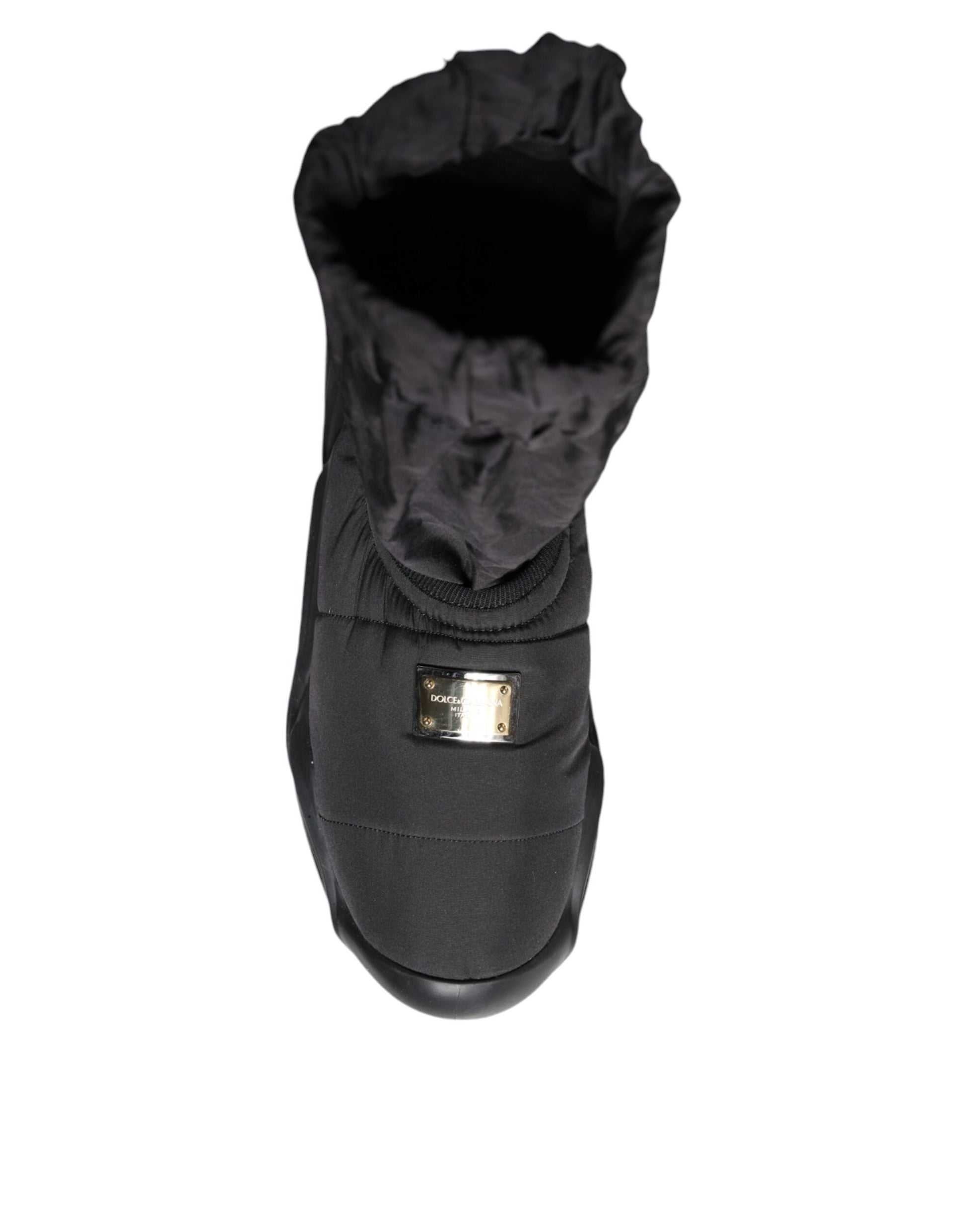 Black boot with zipper and buckle closure
