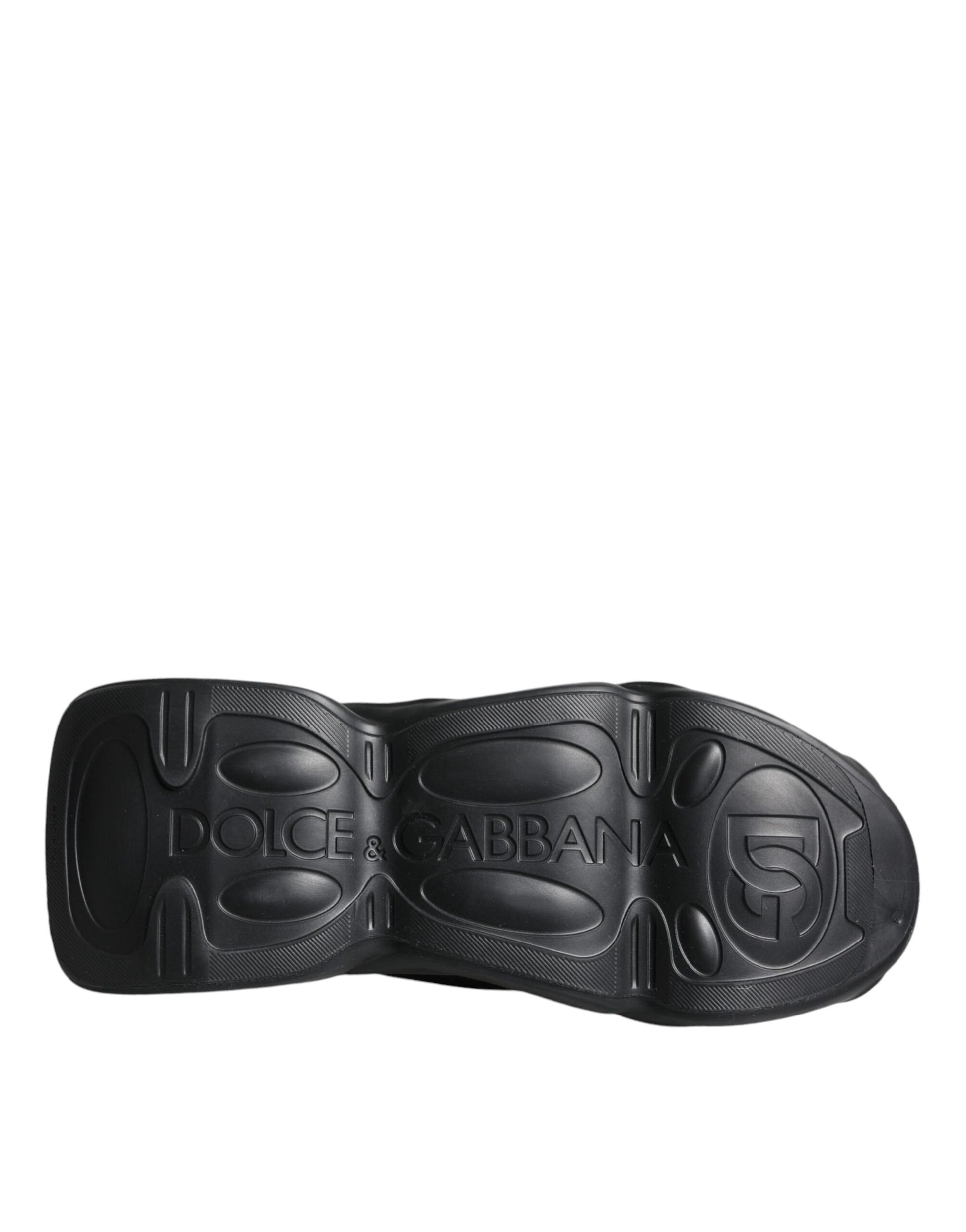 Black and white shoe with intricate design on side