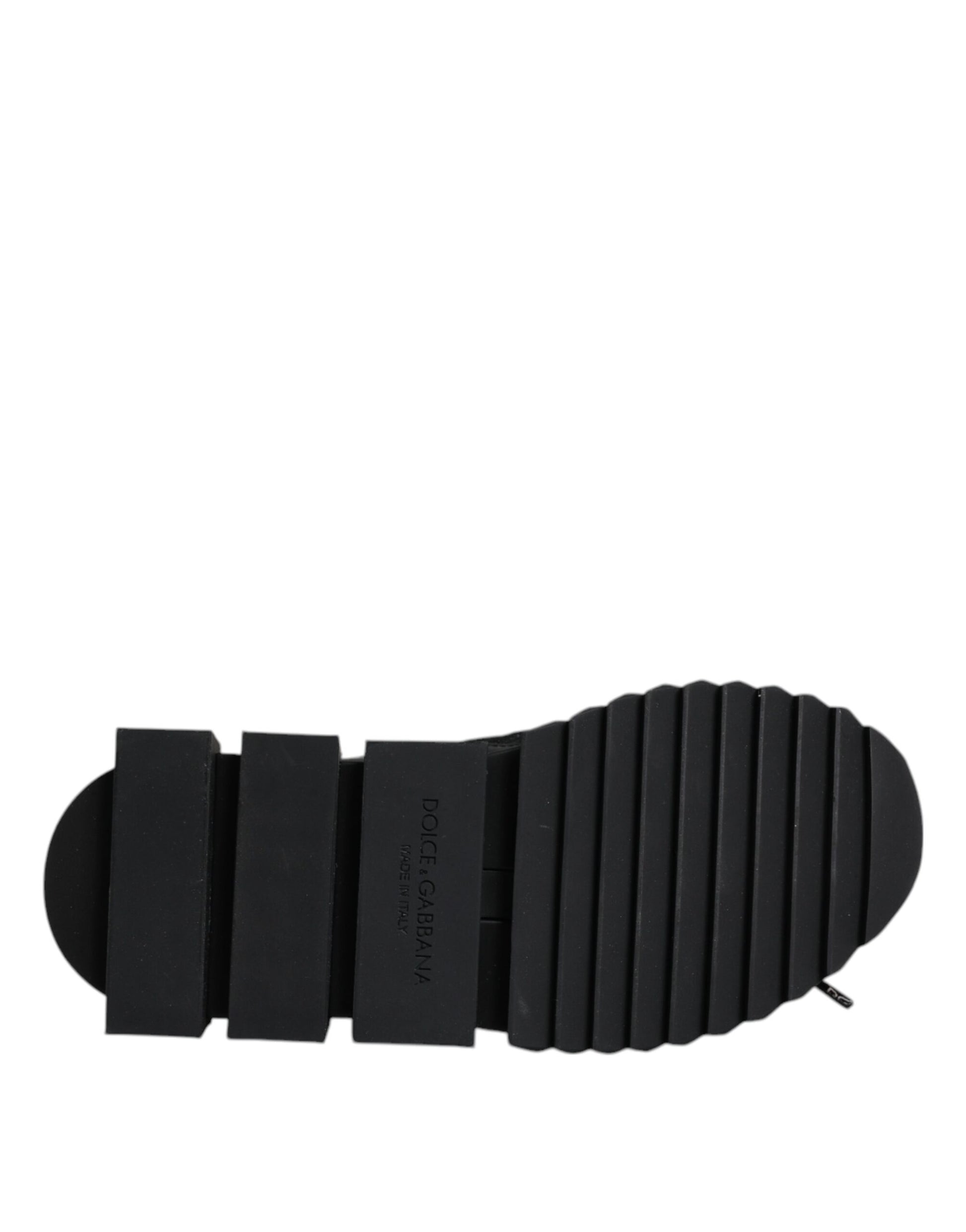 Black sole of a shoe with a patterned design