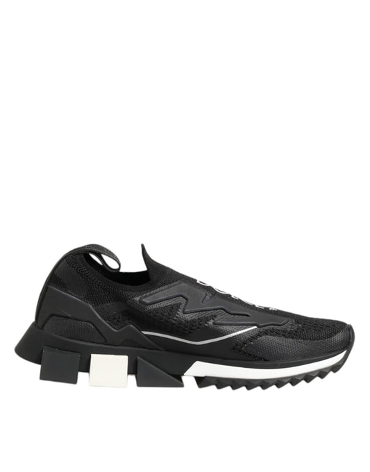 Black sneaker with white sole