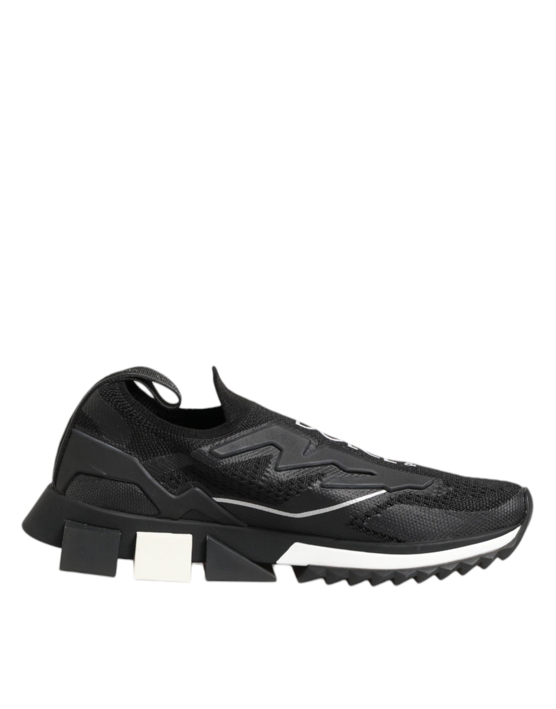 Black sneaker with white sole