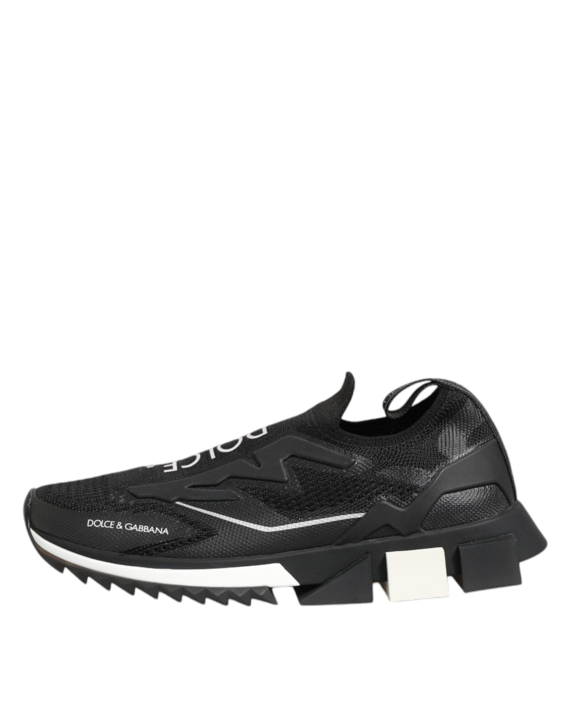 Black and white athletic shoe with cleats