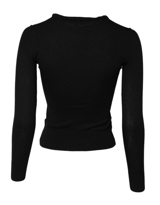 Black long sleeve top with sparkly texture