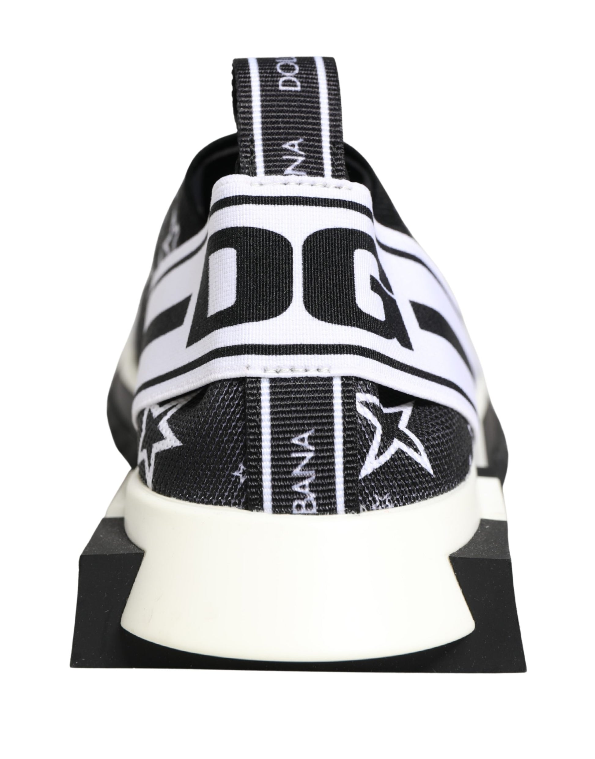Black and white sneakers with stars logo on side