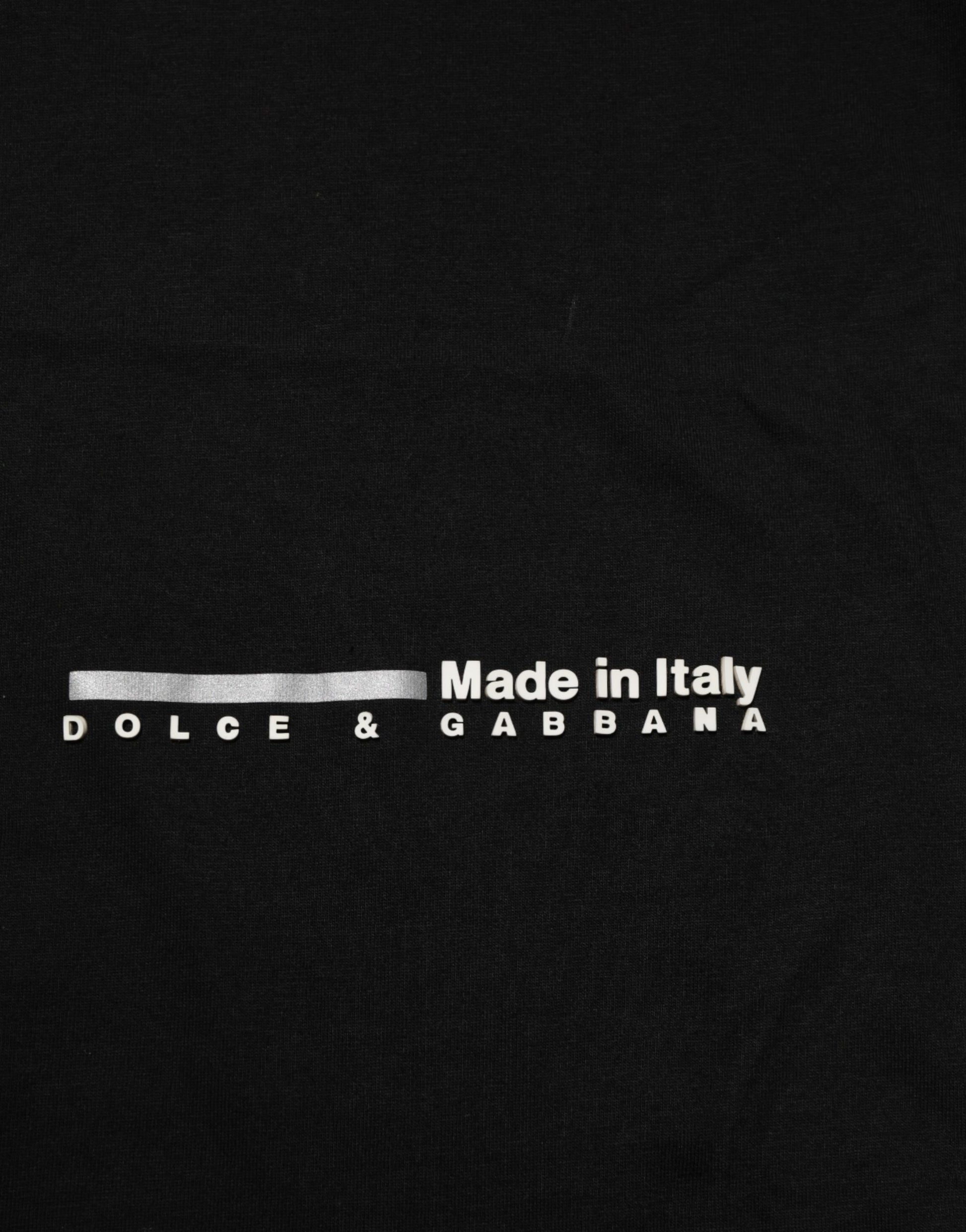 Black fabric with white text