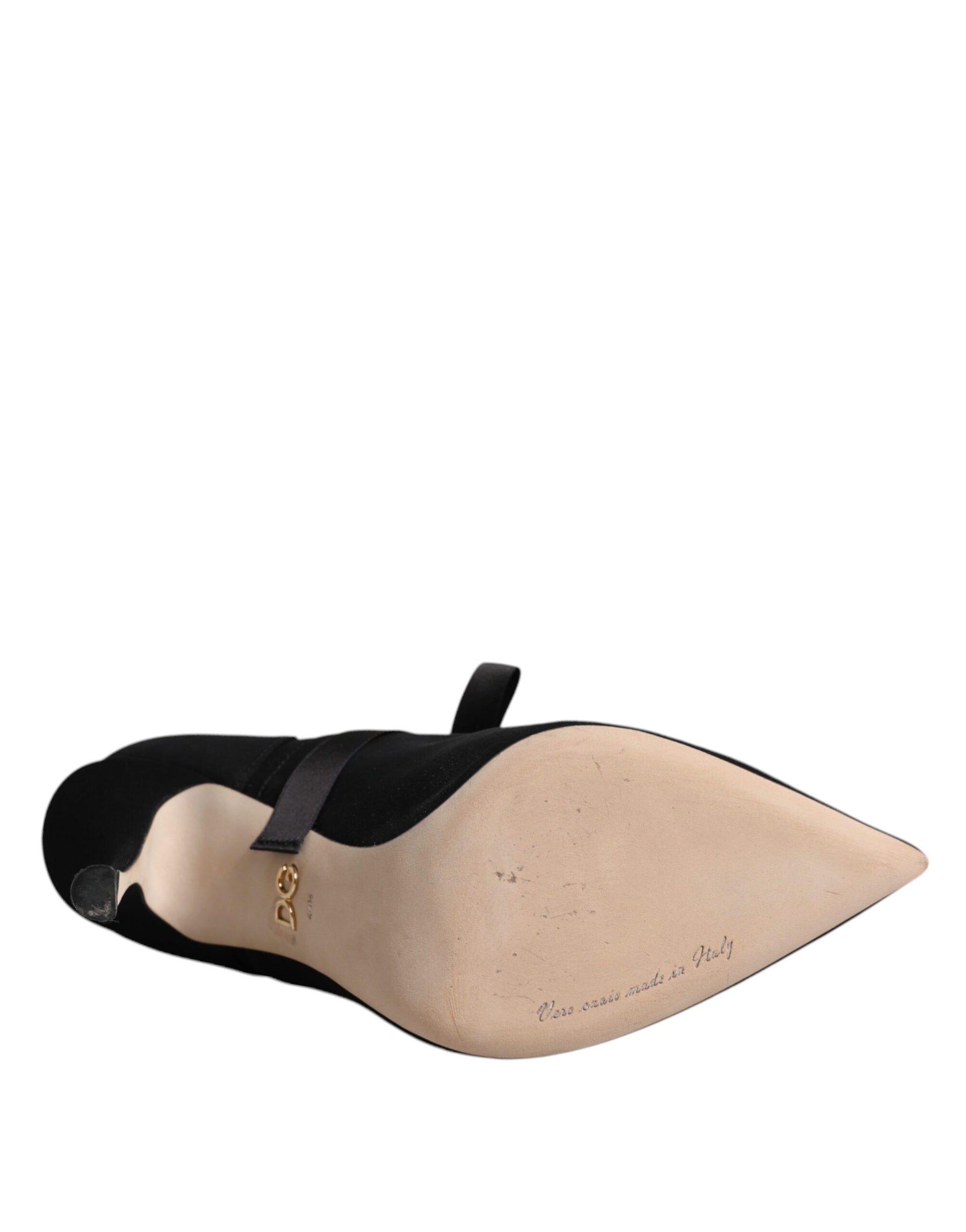 Black shoe with tan toe cap