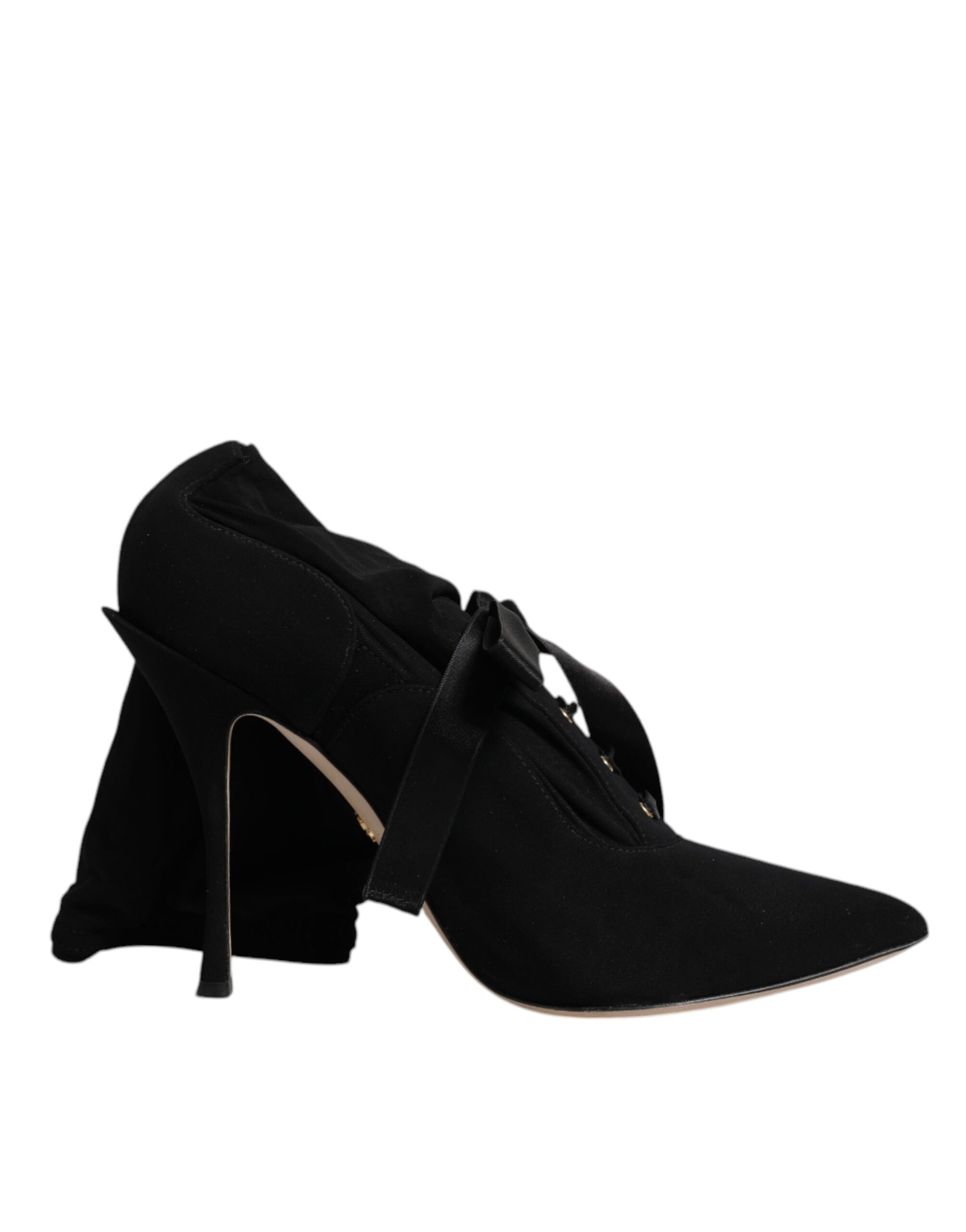 Black suede ankle boots with heels