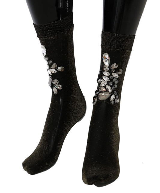 Pair of glittery socks with embellishments on top