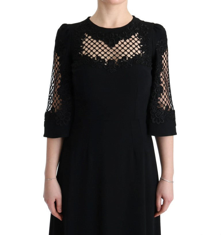 Black lace dress with long sleeves
