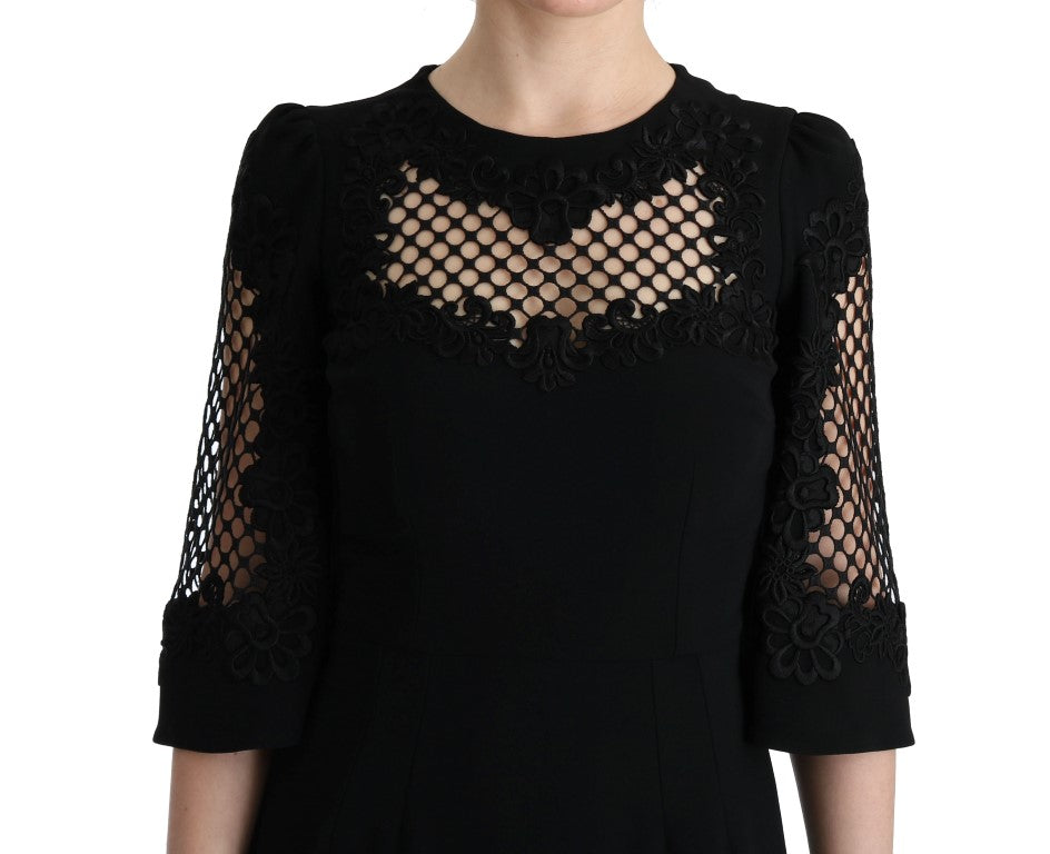 Black lace top with long sleeves