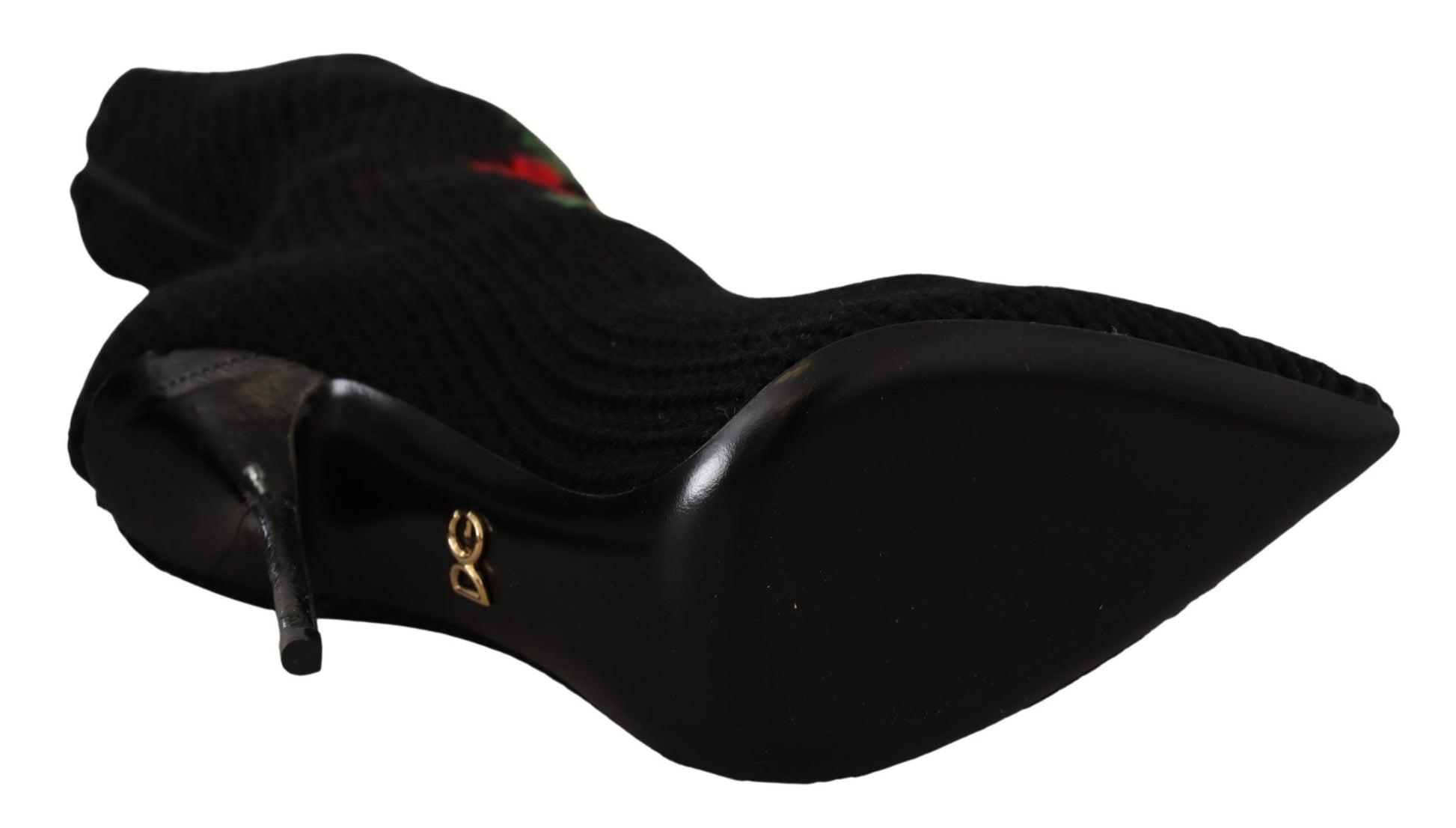 Black and red shoe with laces