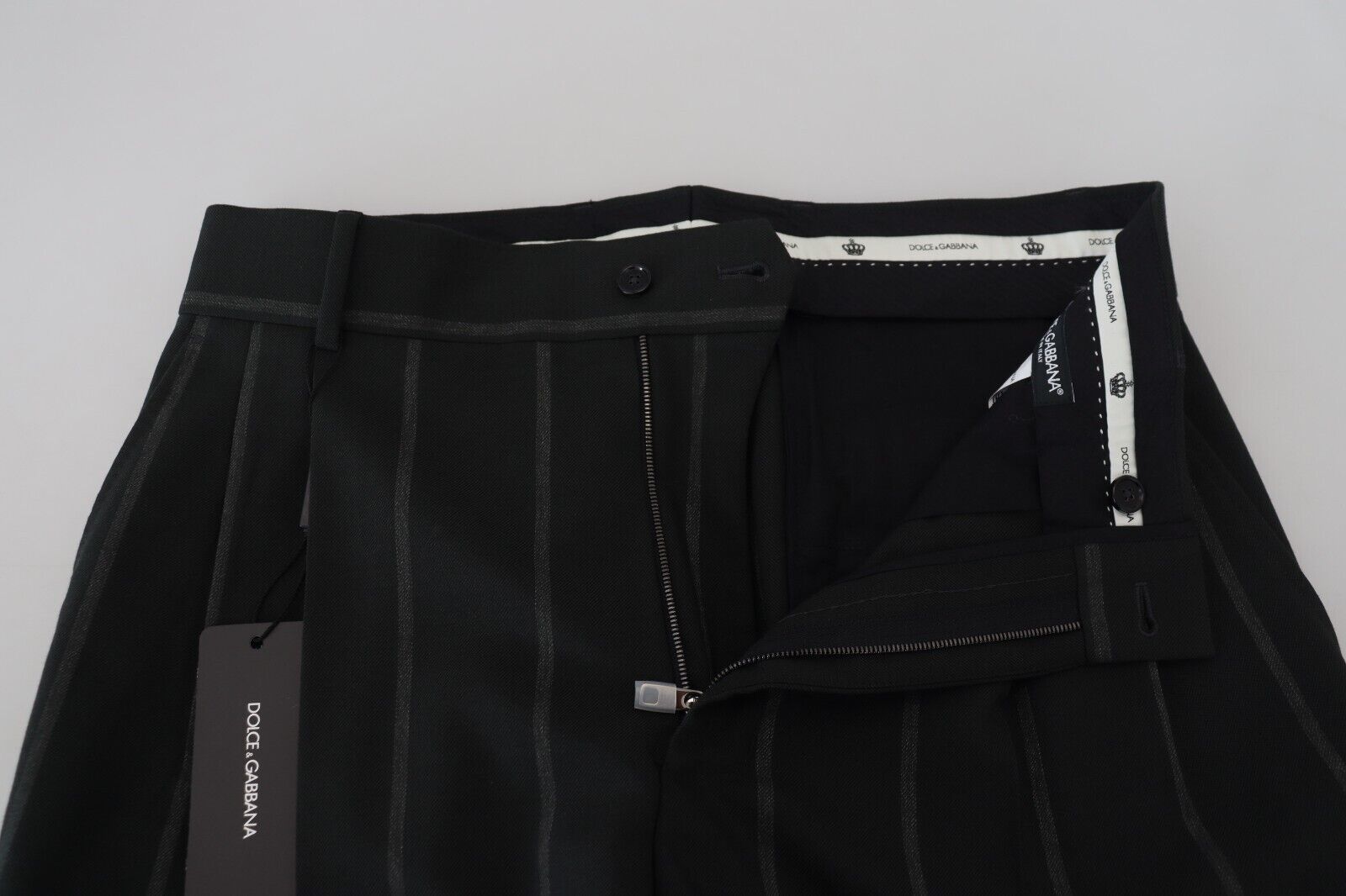 Pair of black pants with a zipper on the side