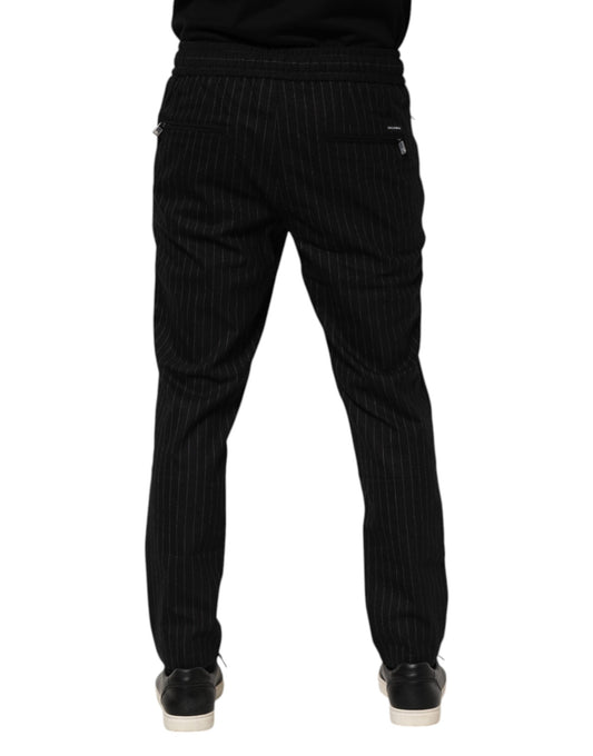 Pair of black pants with white stripes