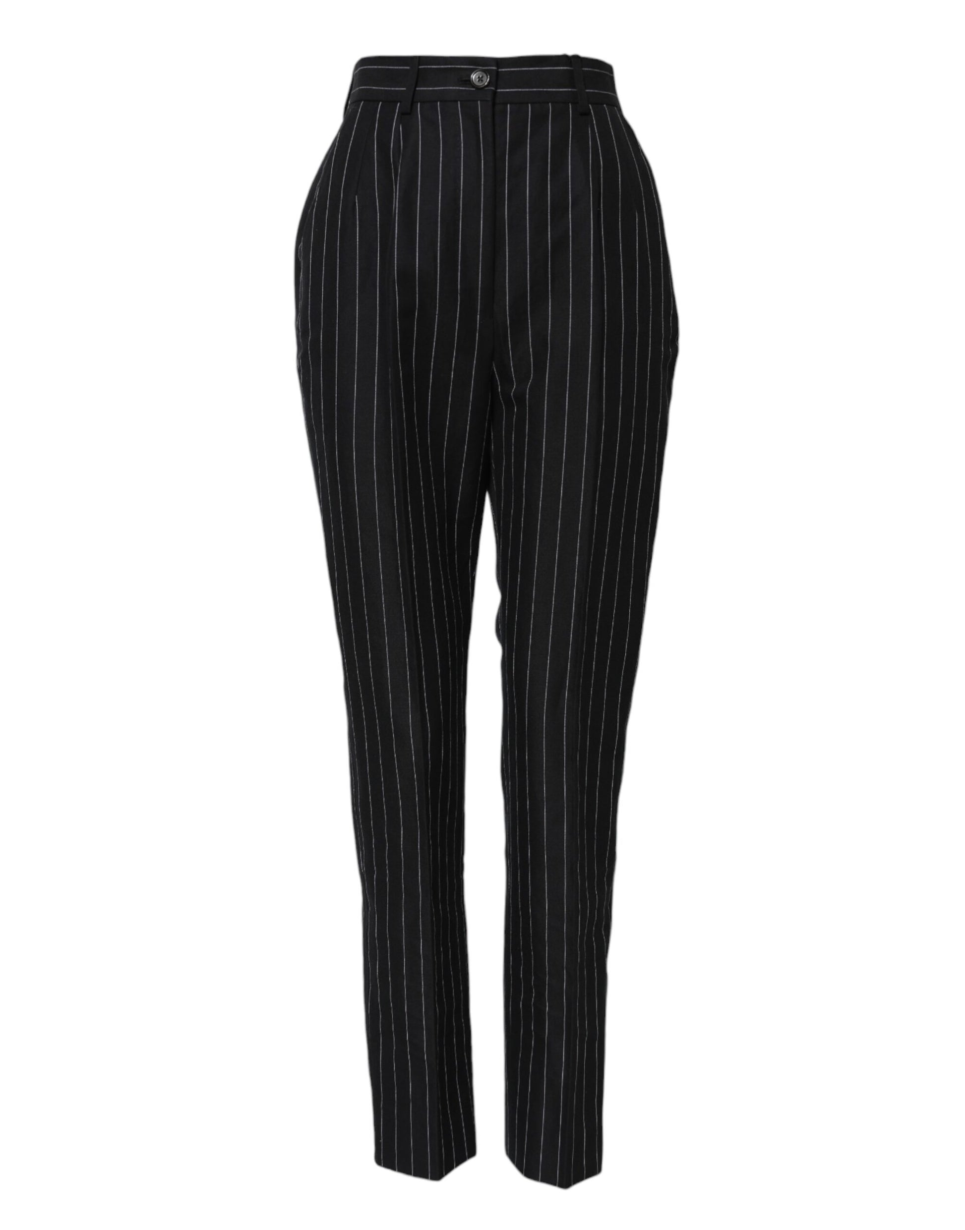 Black pants with white stripes
