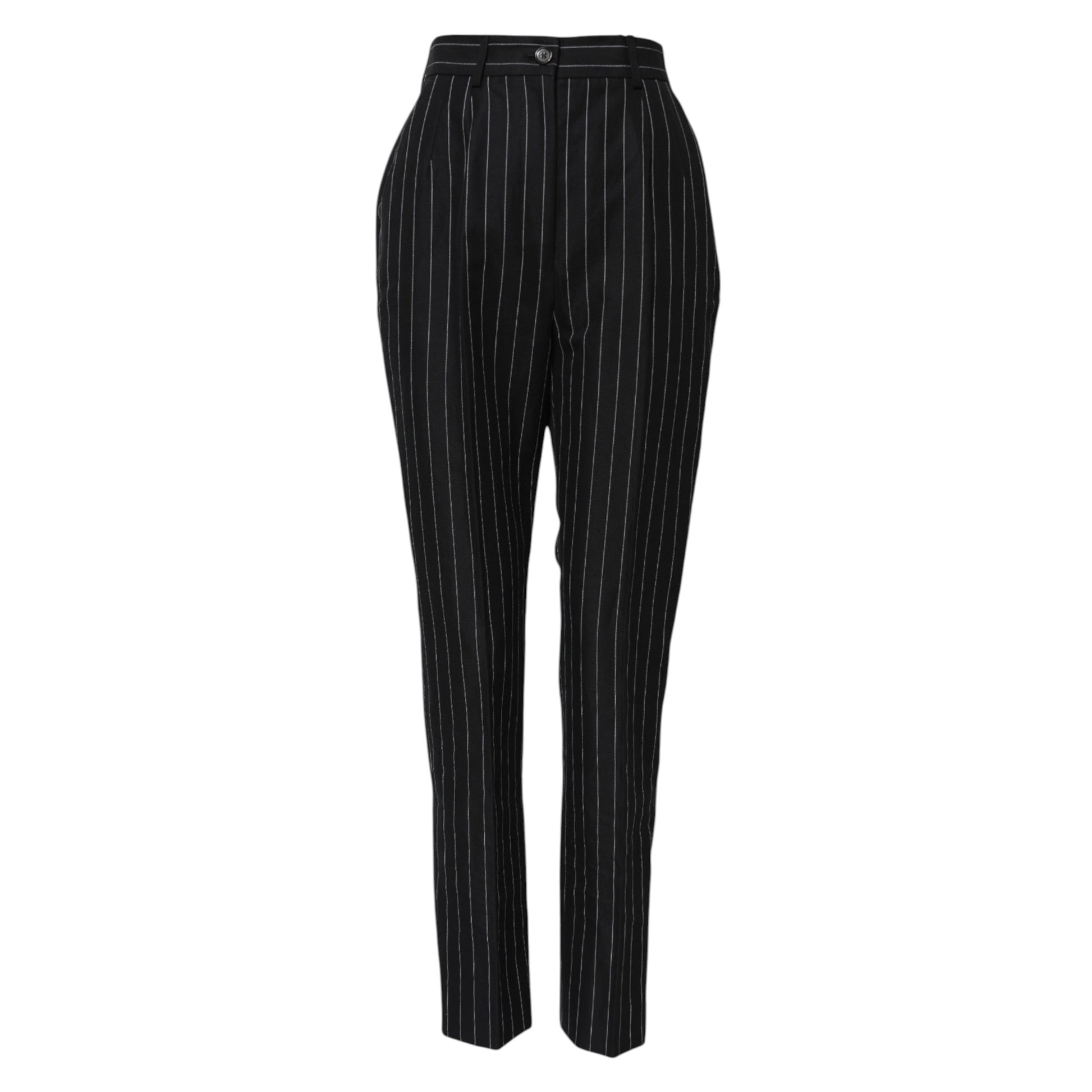 Black pants with vertical stripes