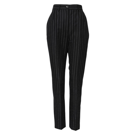 Black pants with vertical stripes