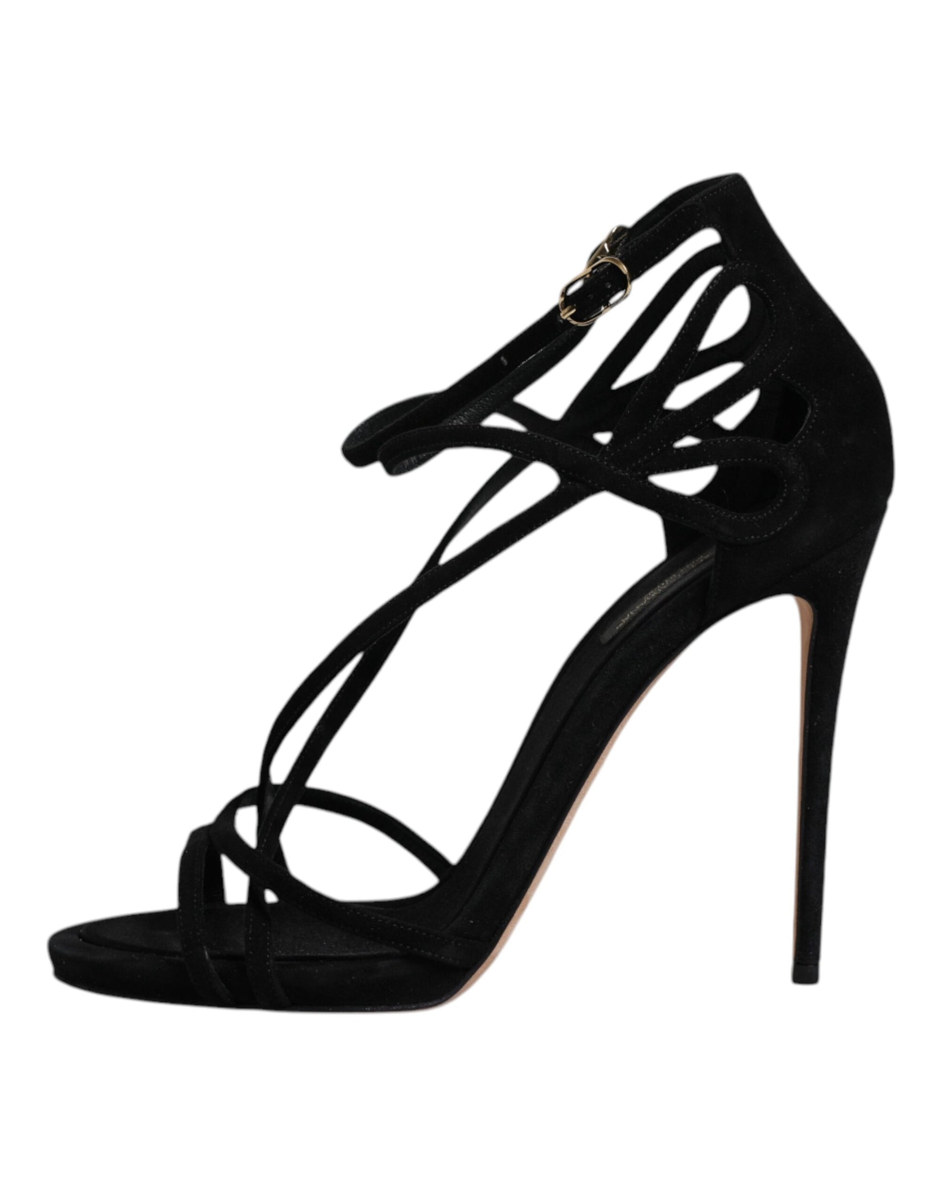 High heel shoe with straps and buckles