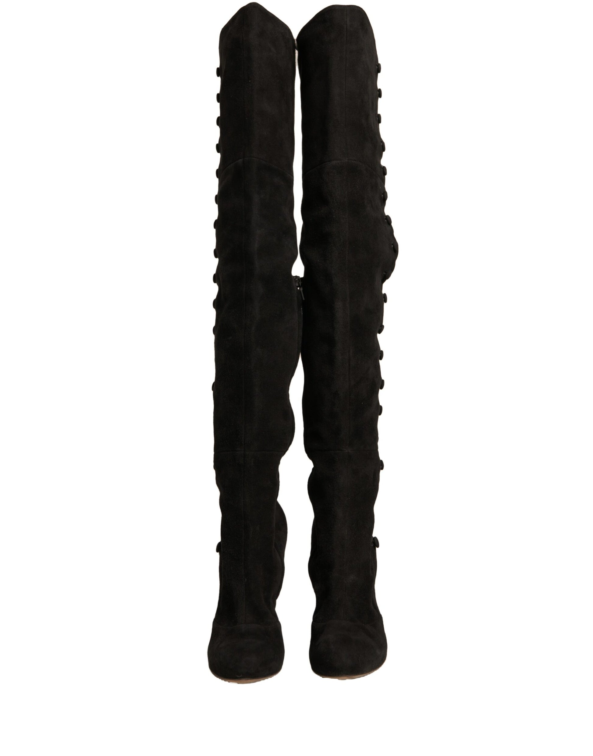 Pair of black knee high boots
