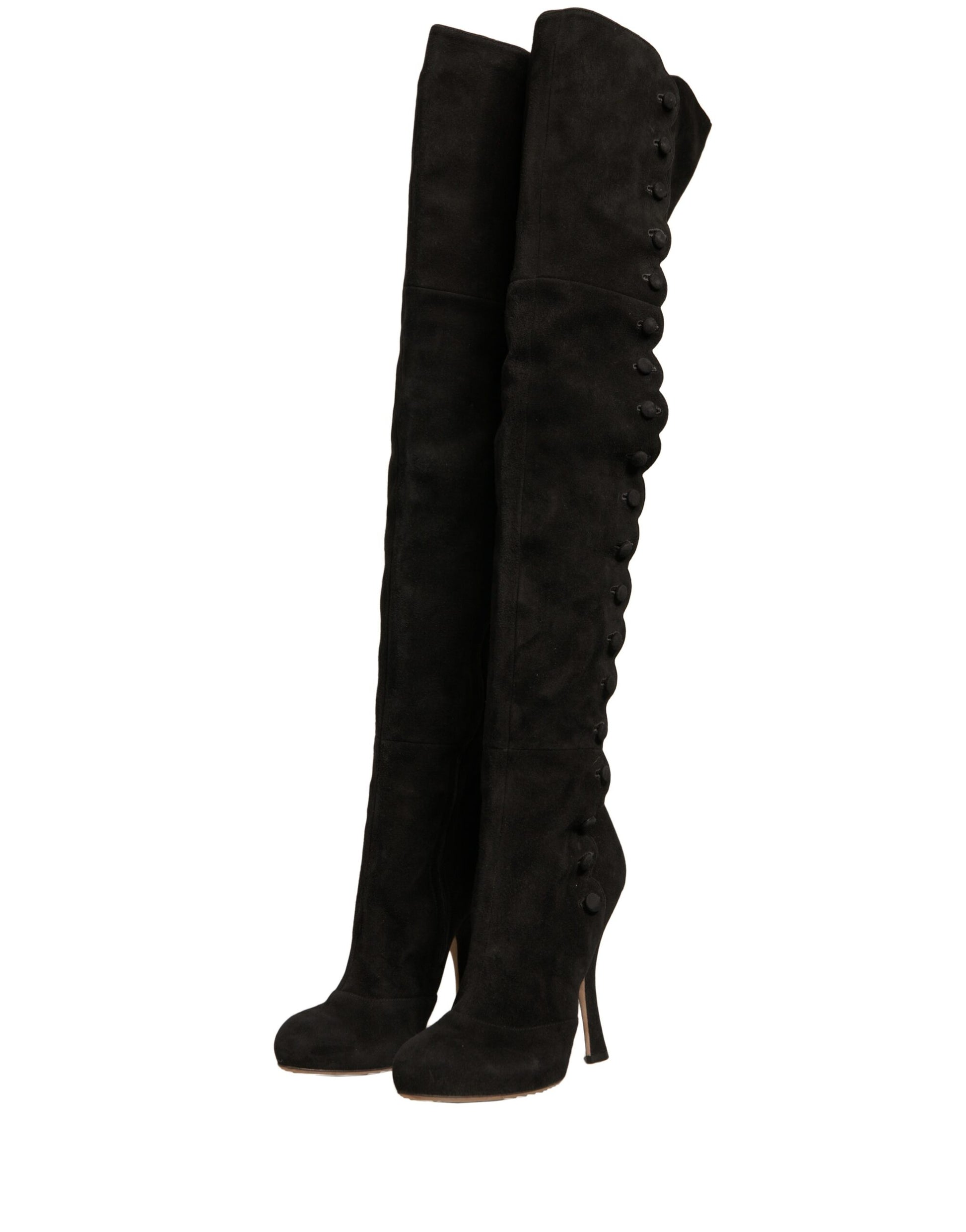 Pair of black knee high boots