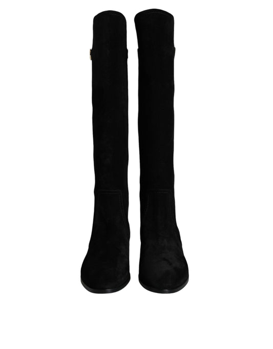 Pair of black knee high boots