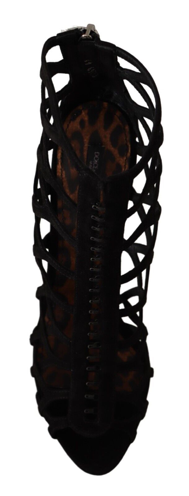 Black and brown leather boot with laces