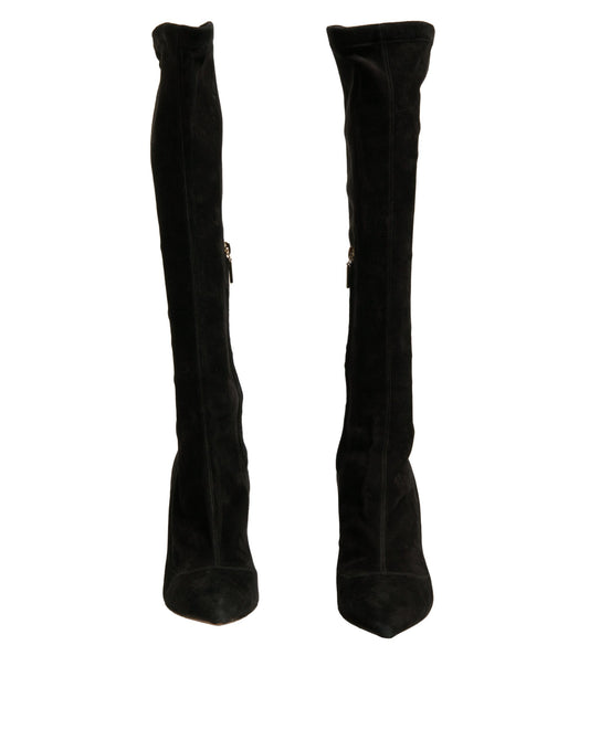 Pair of black knee high boots