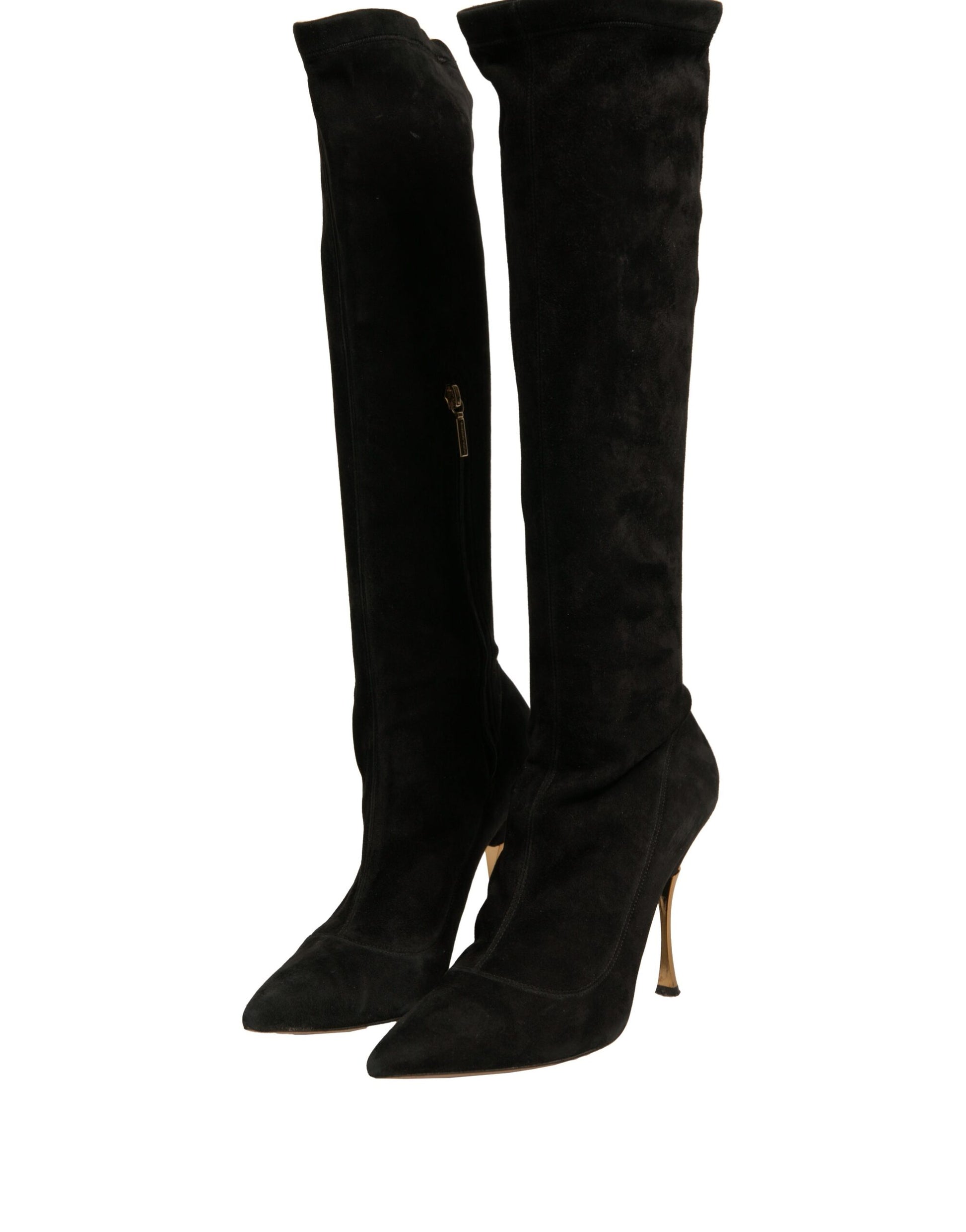 Pair of black knee high boots