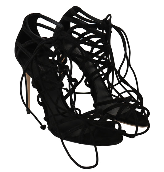 High heel shoes with intricate design and straps