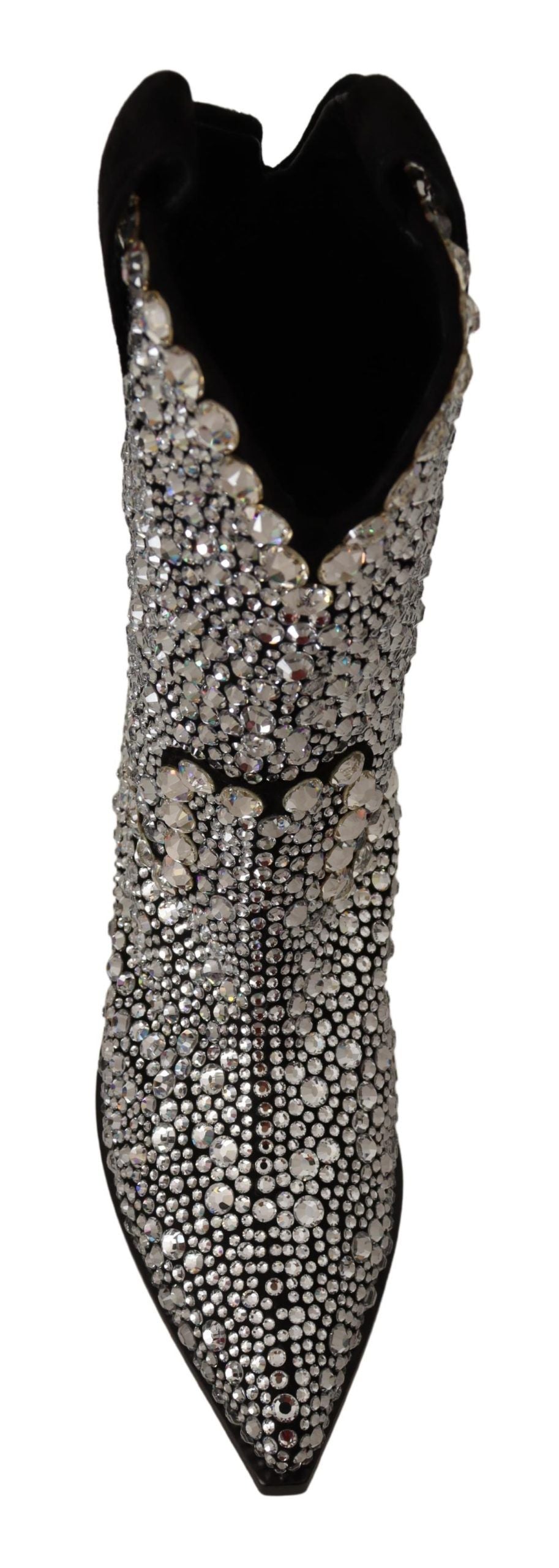 High heel shoe with glittery embellishments on top and sides