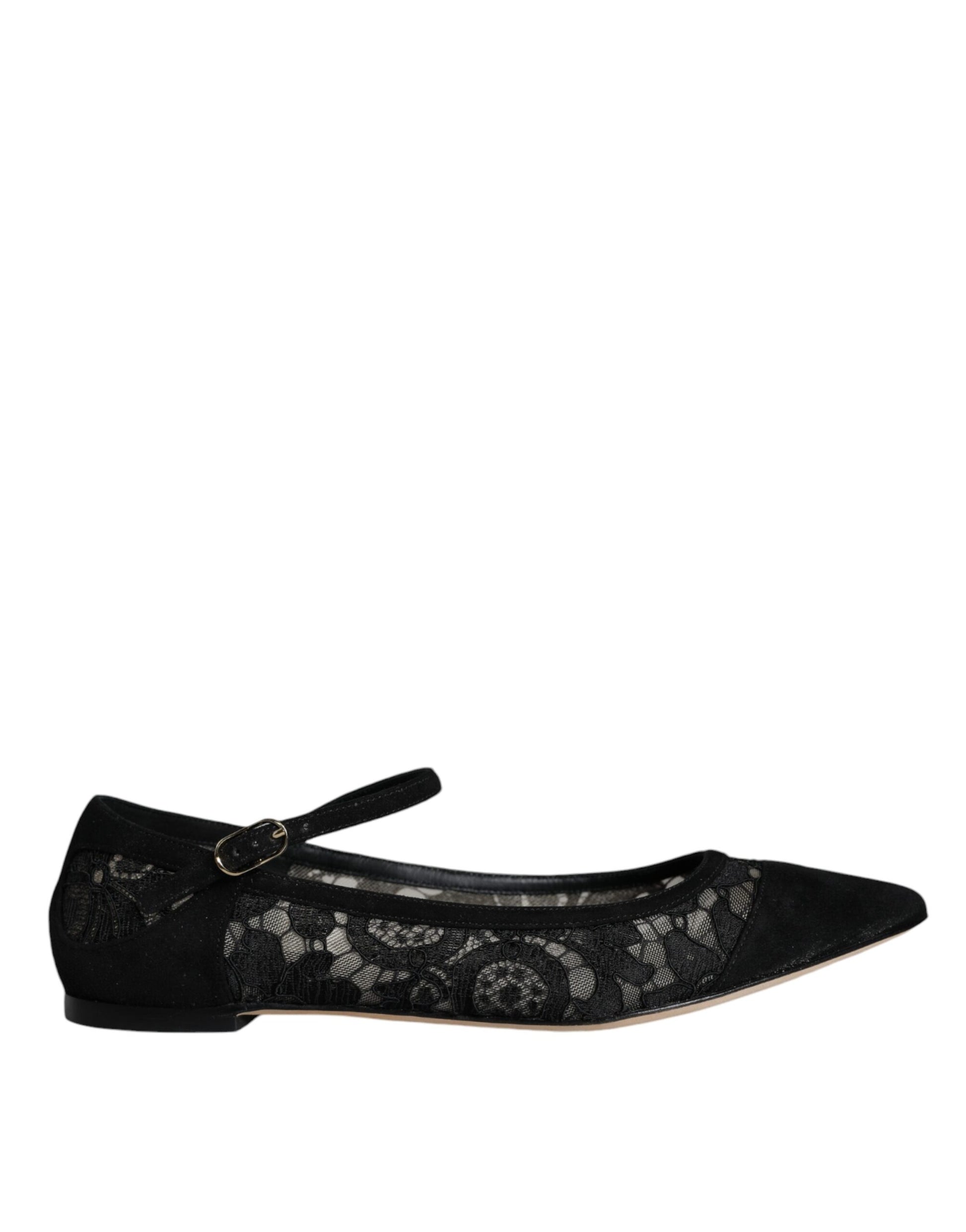 Black shoe with lace detailing