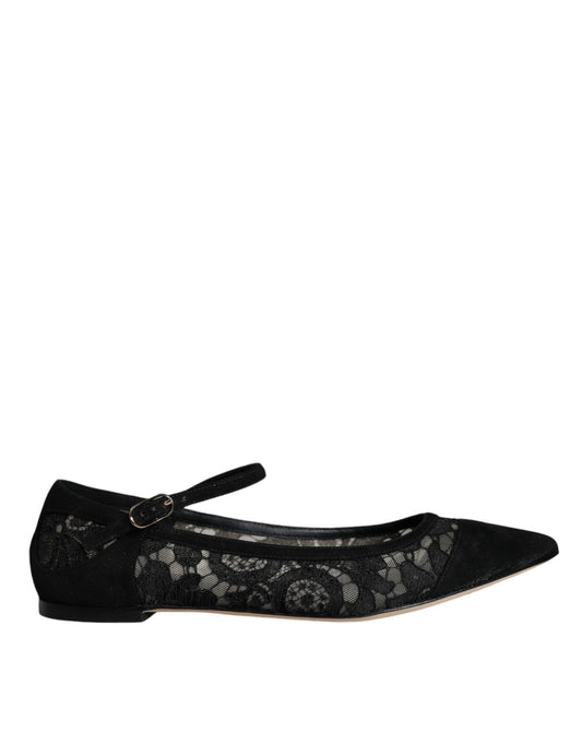 Black shoe with lace detailing