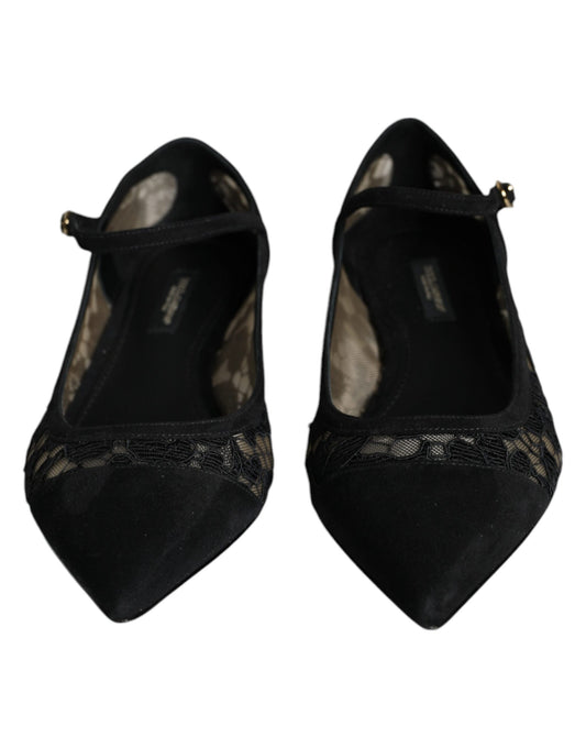 Pair of black women's shoes with bow detailing