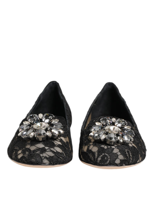 Pair of black velvet shoes with embellished toe cap