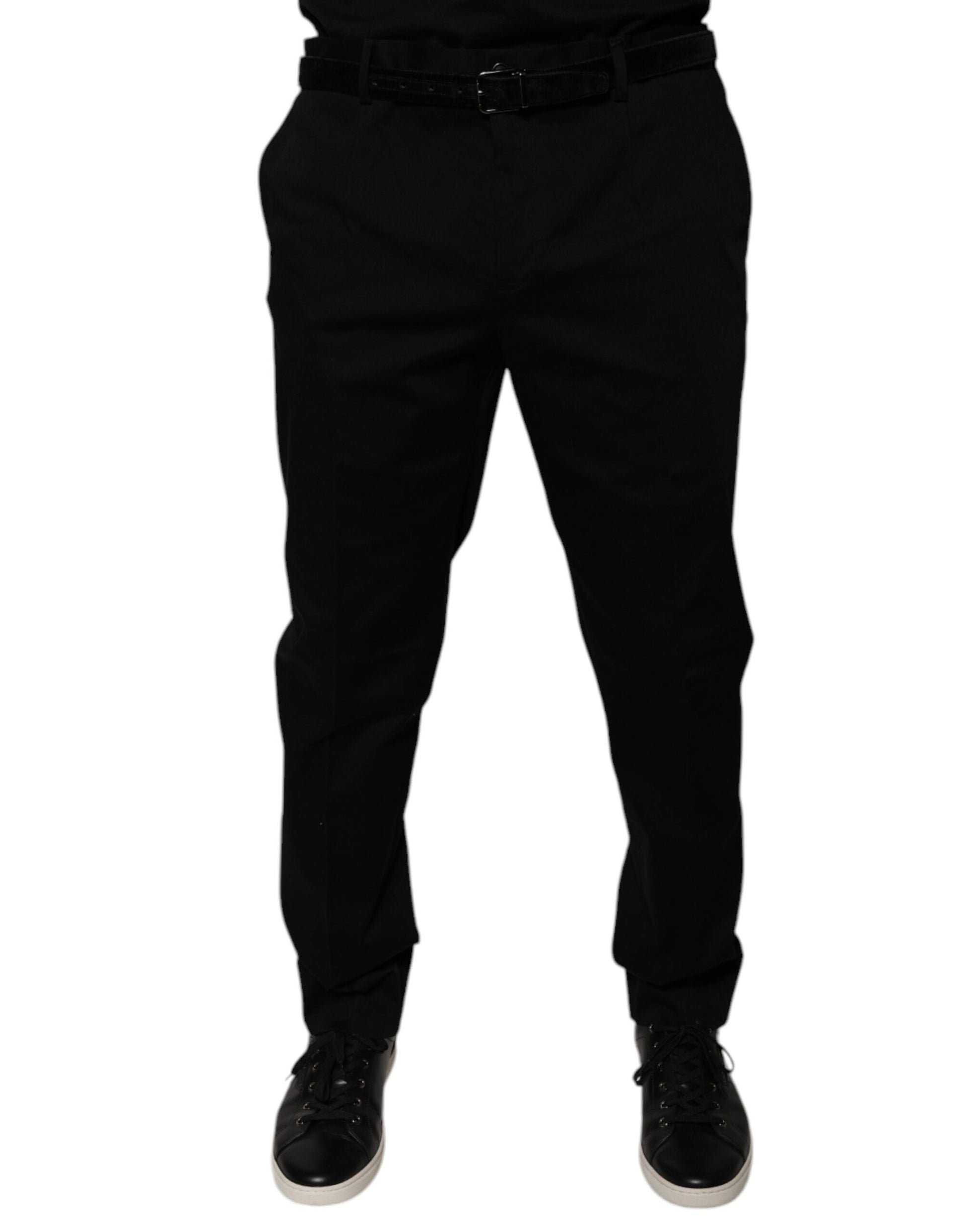 A pair of black tapered formal dress pants from Dolce & Gabbana