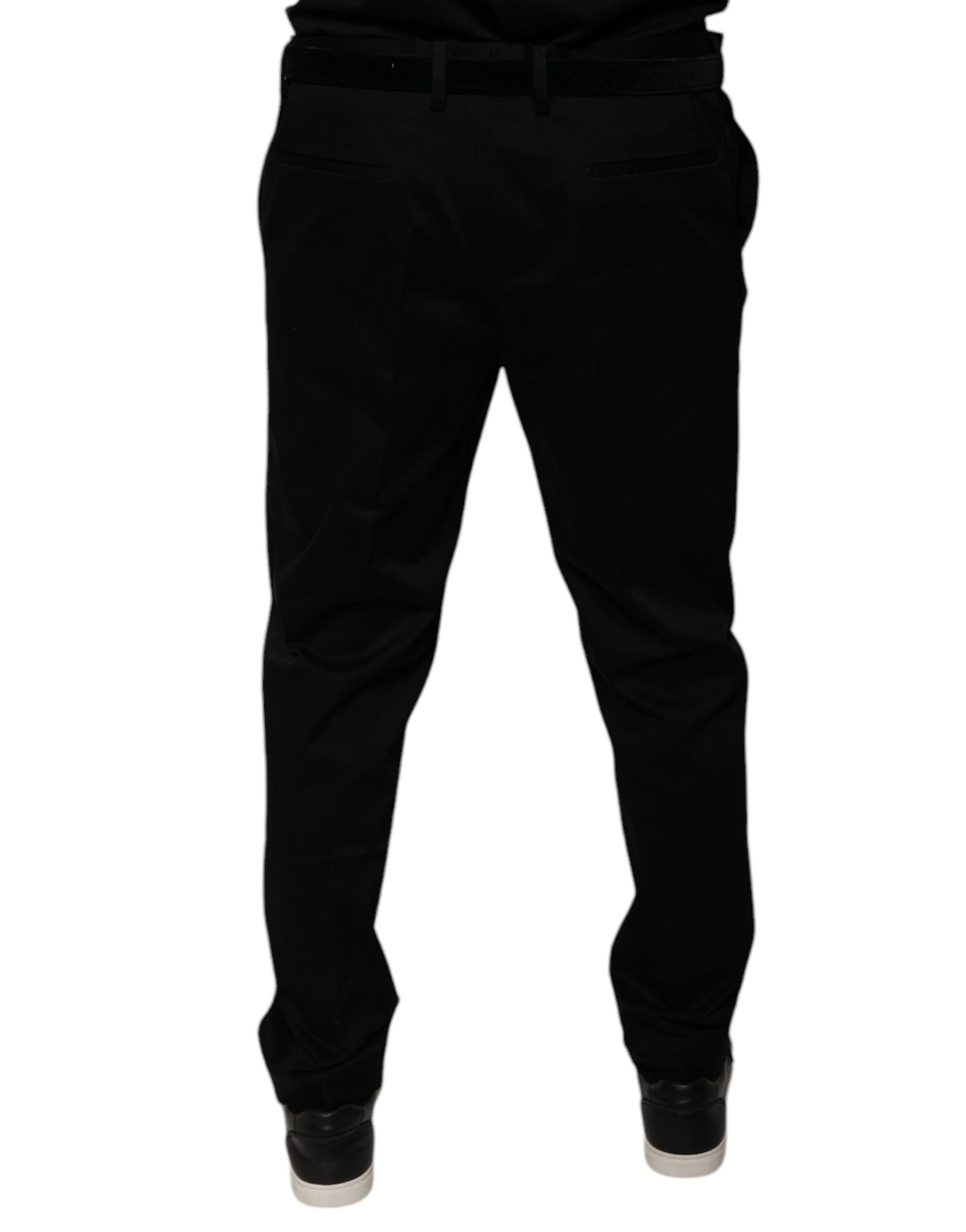 A pair of black tapered formal dress pants from the brand Dolce & Gabbana