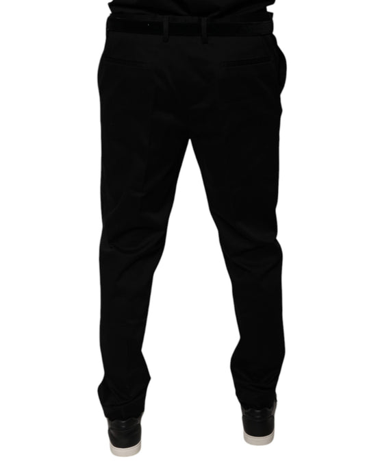 A pair of black tapered formal dress pants from the brand Dolce & Gabbana