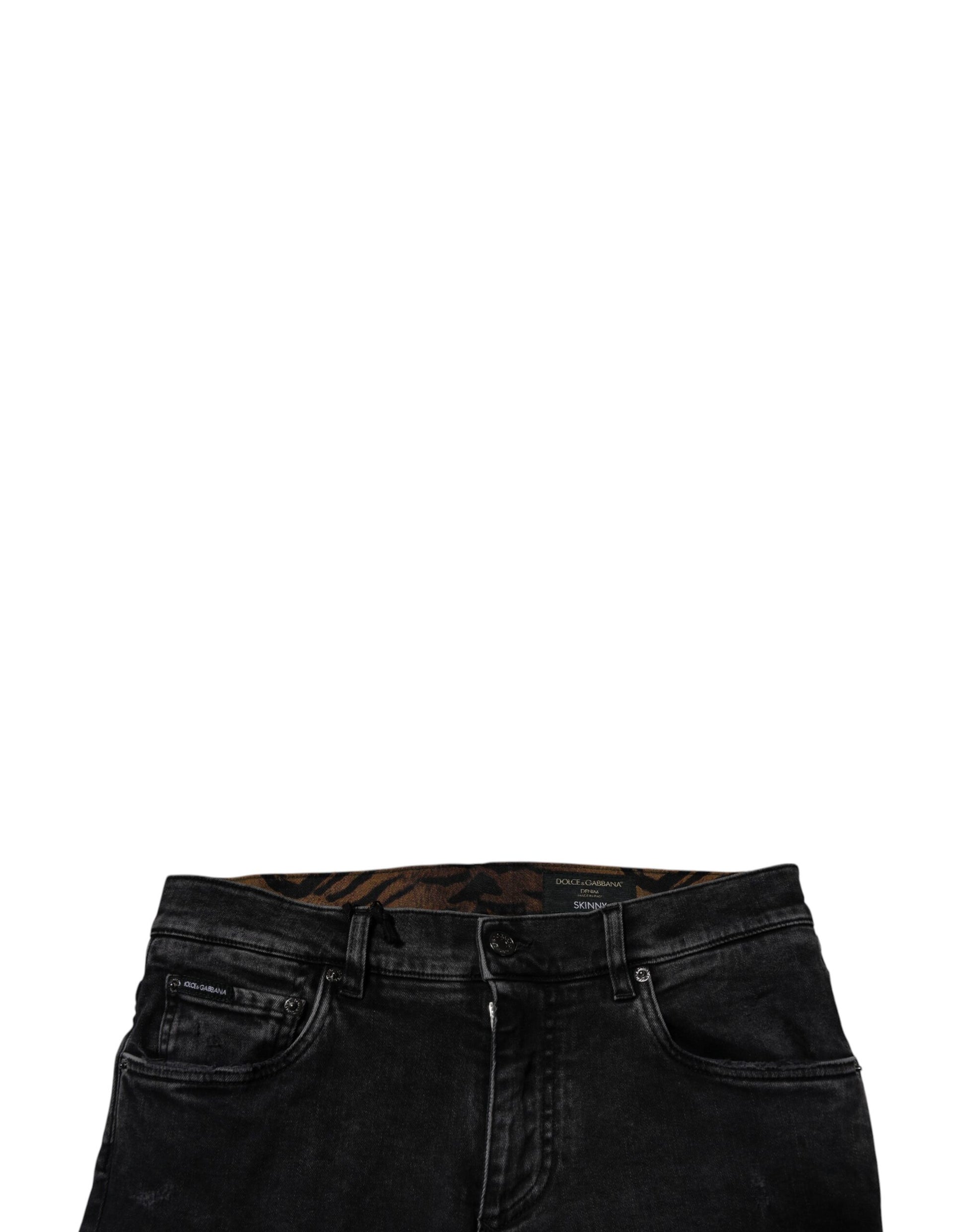 Pair of black denim jeans
