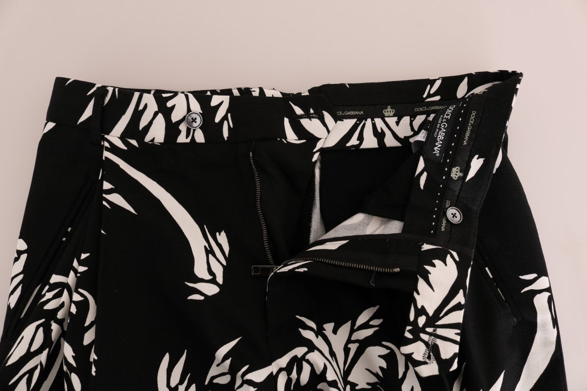 Black shorts with white floral pattern