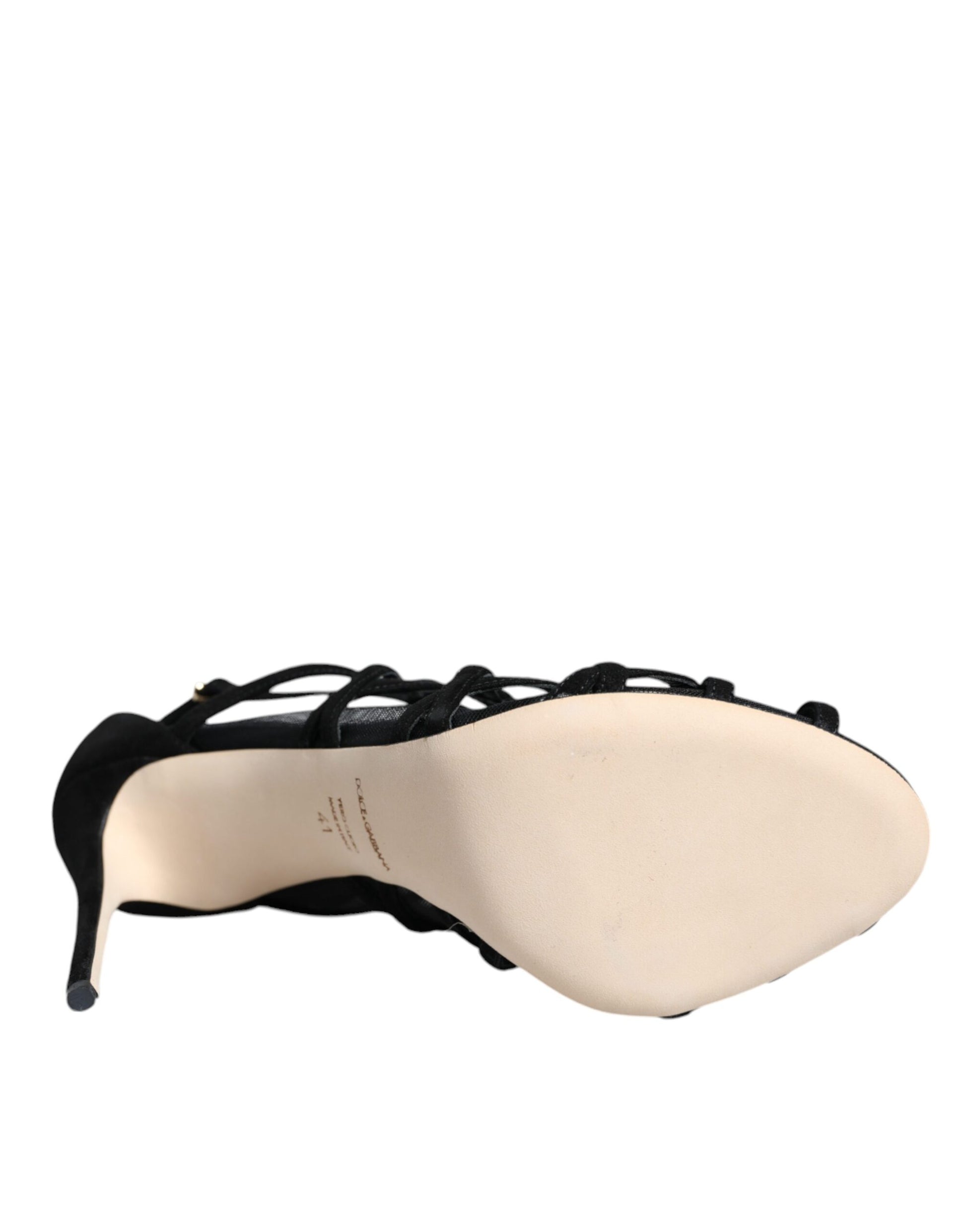 High heel shoe with black strap
