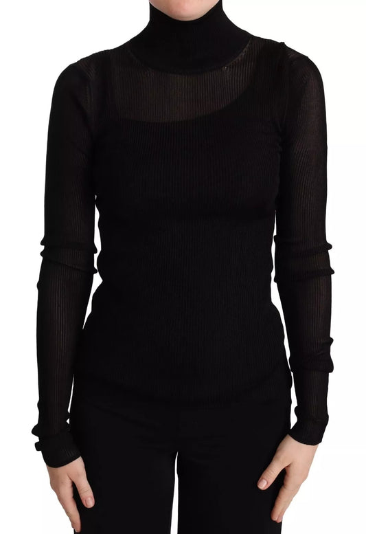 Black long sleeve turtleneck sweater