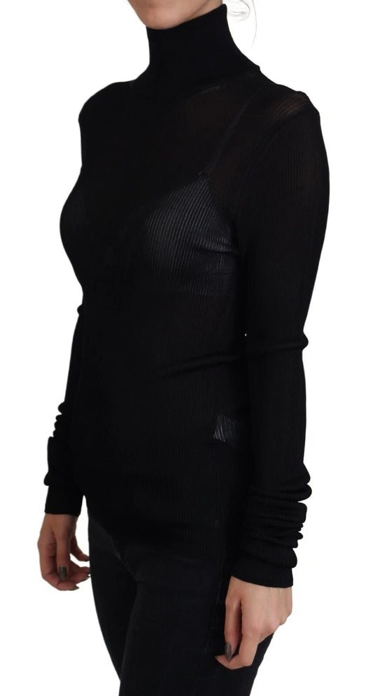 Black long sleeve top on a person
