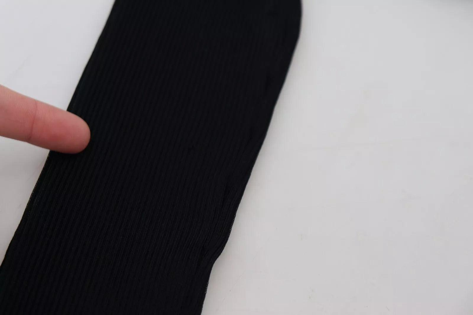 Black fabric with white stripes