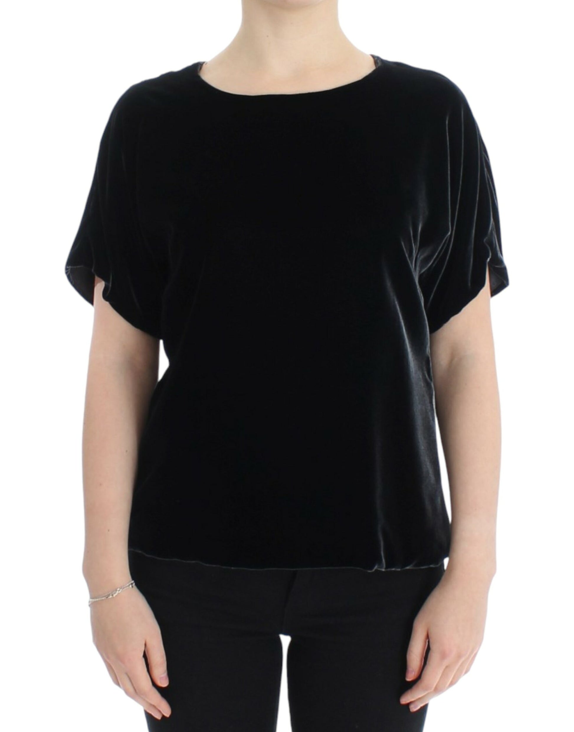Black velvet off-the-shoulder top