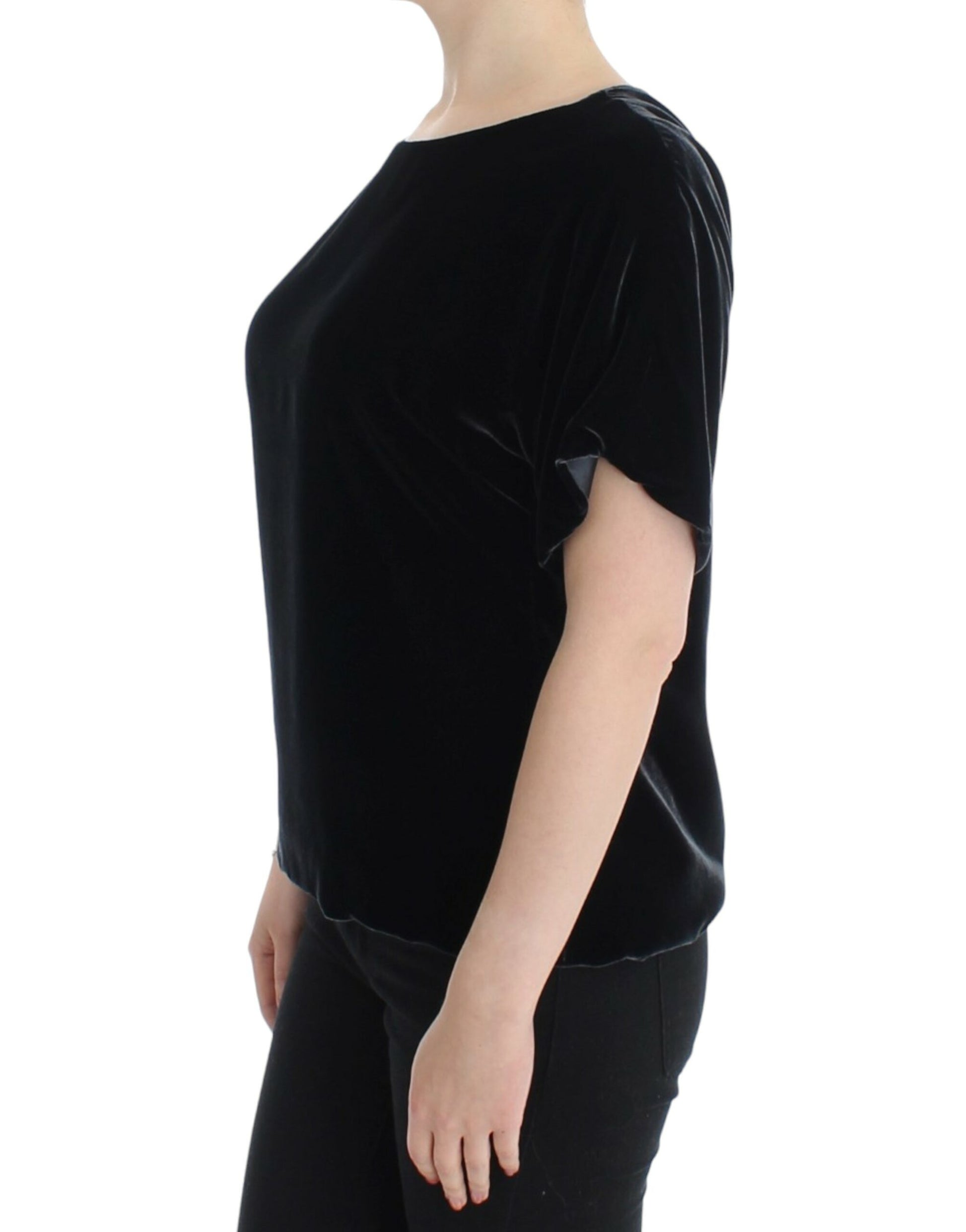 Black velvet off-the-shoulder top