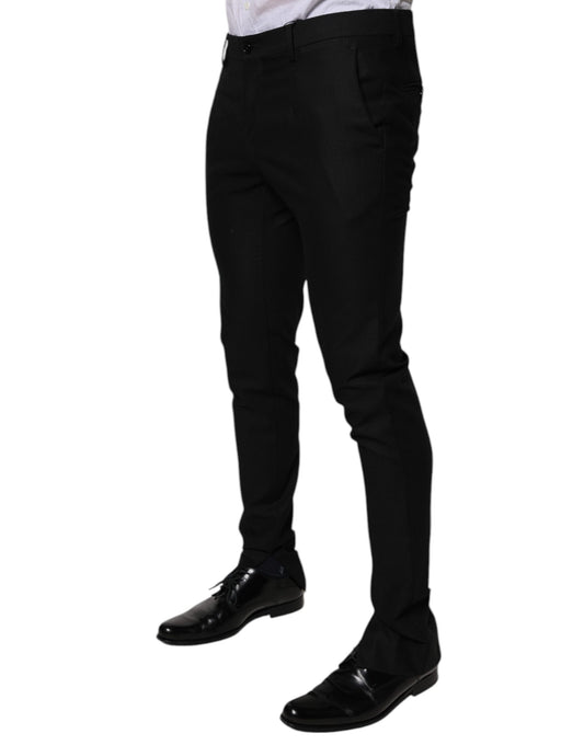 A pair of black virgin wool men's skinny dress pants